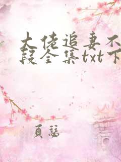 大佬追妻不择手段全集txt下载