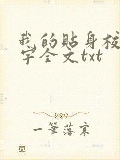 我的贴身校花唐宇全文txt