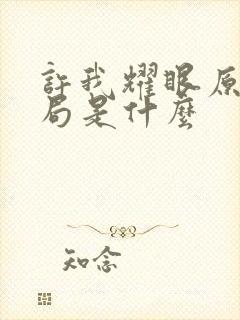 许我耀眼原著结局是什么