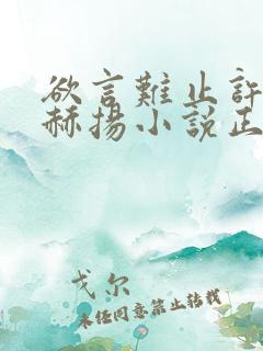 欲言难止许则陆赫扬小说正版