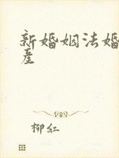 新婚姻法婚前财产