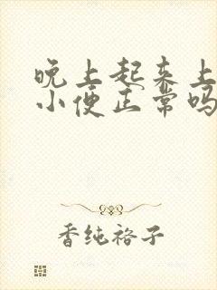 晚上起来上一次小便正常吗