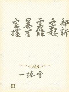 家暴需要哪些证据才能起诉离婚