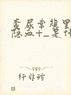 查尿常规里面写隐血+_是什么意思