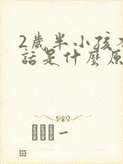 2岁半小孩不说话是什么原因