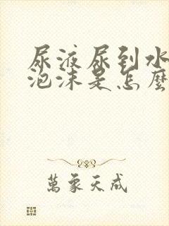 尿液尿到水里有泡沫是怎么回事