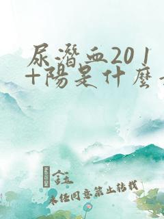尿潜血20 1+阳是什么意思