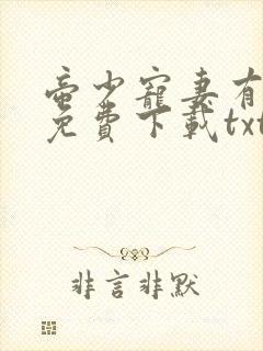 帝少宠妻有点甜免费下载txt