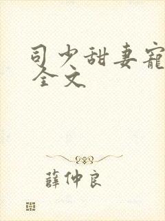 司少甜妻宠定了 全文