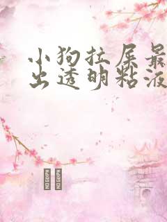 小狗拉屎最后拉出透明粘液