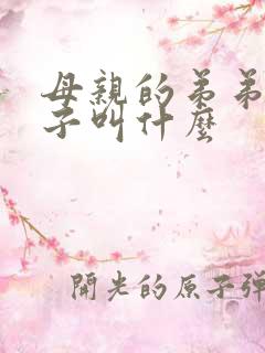 母亲的弟弟的儿子叫什么