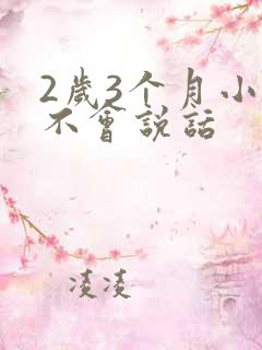 2岁3个月小孩不会说话