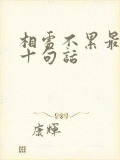 相处不累最经典十句话