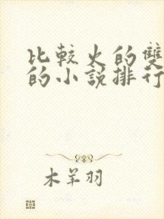 比较火的双男主的小说排行榜