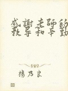 感谢老师的耐心教导和辛勤付出