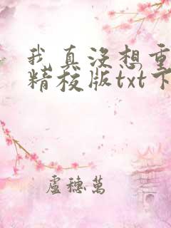 我真没想重生啊精校版txt下载