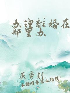 办理离婚在微信哪里办