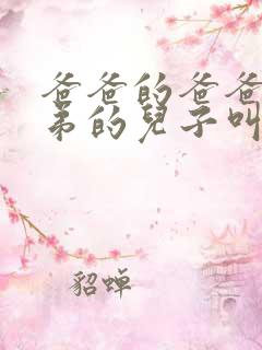 爸爸的爸爸的弟弟的儿子叫什么