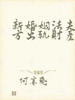 新婚姻法夫妻一方出轨财产怎么分割