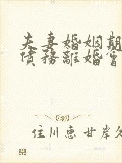 夫妻婚姻期间的债务离婚会怎么处理