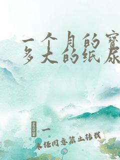 一个月的宝宝穿多大的纸尿裤