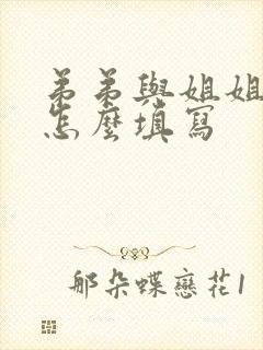 弟弟与姐姐关系怎么填写