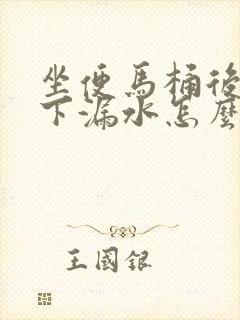 坐便马桶后面底下漏水怎么办