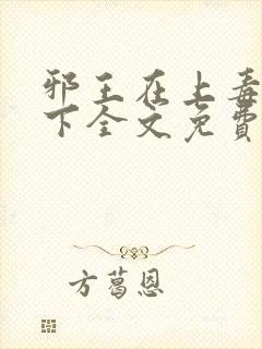 邪王在上毒妃在下全文免费阅读