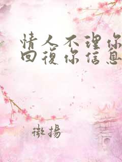 情人不理你也不回复你信息怎么办