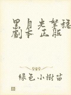 黑月光拿稳be剧本 正版