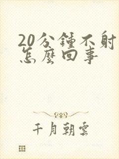 20分钟不射精怎么回事