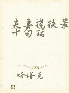 夫妻搀扶最经典十句话