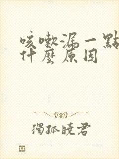 咳嗽漏一点尿是什么原因