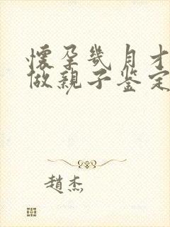 怀孕几月才可以做亲子鉴定