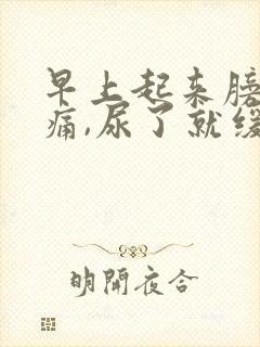 早上起来膀胱胀痛,尿了就缓解了