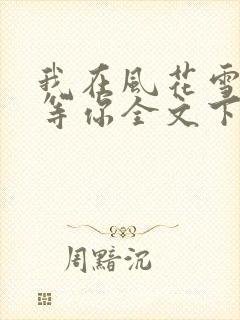 我在风花雪月里等你全文下载txt下载