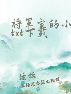 将军家的小媳妇txt下载