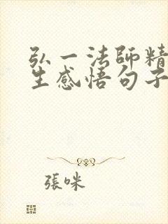 弘一法师精辟人生感悟句子