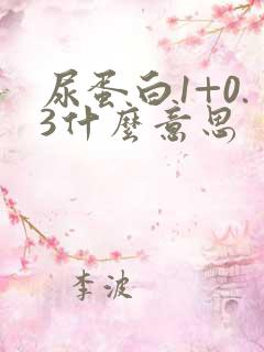 尿蛋白1+0.3什么意思