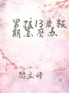 男孩13岁叛逆期怎么办