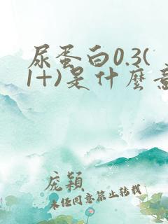 尿蛋白0.3(1+)是什么意思?