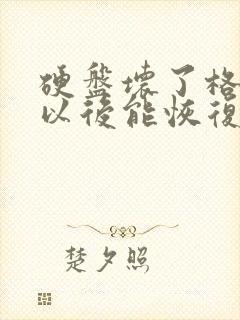 硬盘坏了格式化以后能恢复数据吗