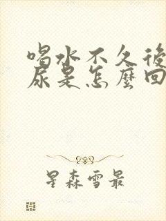 喝水不久后就想尿是怎么回事