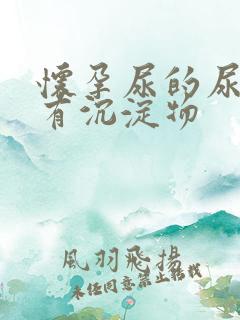 怀孕尿的尿浑浊有沉淀物