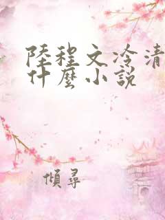 陆程文冷清秋是什么小说