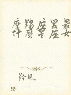 摩羯座男最喜欢什么星座女