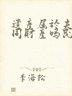 遗产属于夫妻共同财产吗民法典