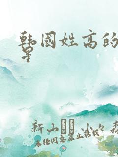 韩国姓高的女明星