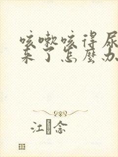 咳嗽咳得尿都出来了怎么办