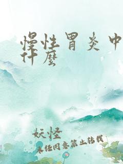 慢性胃炎中医称什么